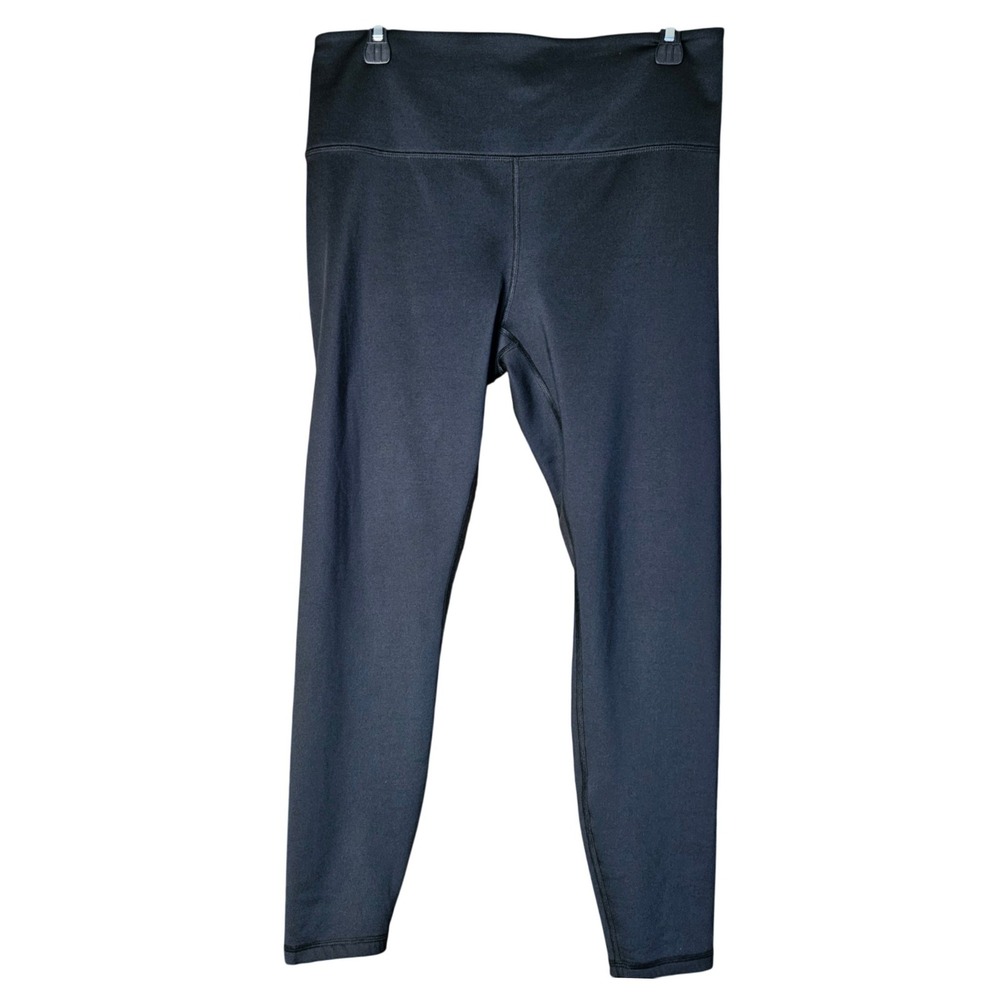 Spyder Active Womens Large Black High Rise Athletic Leggings Back Zipper Pocket